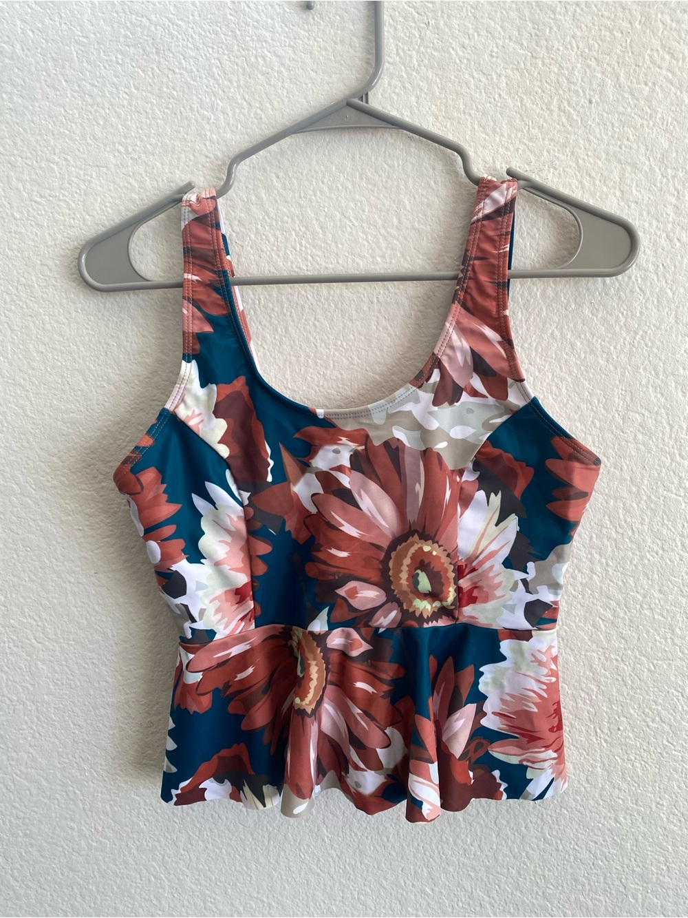 Floral Peplum Swim Top